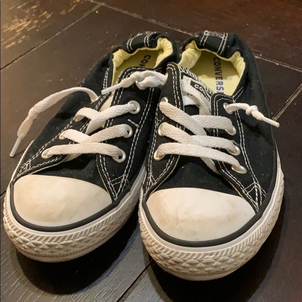 Black Converse slip ons